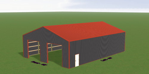 nice, large red and grey 40x60x14 pole barn for sale