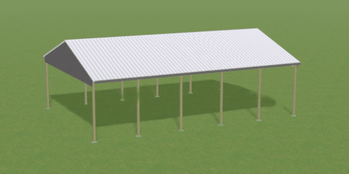 exterior 3d image of a 40x16x14 hay barn for sale in TN and KY