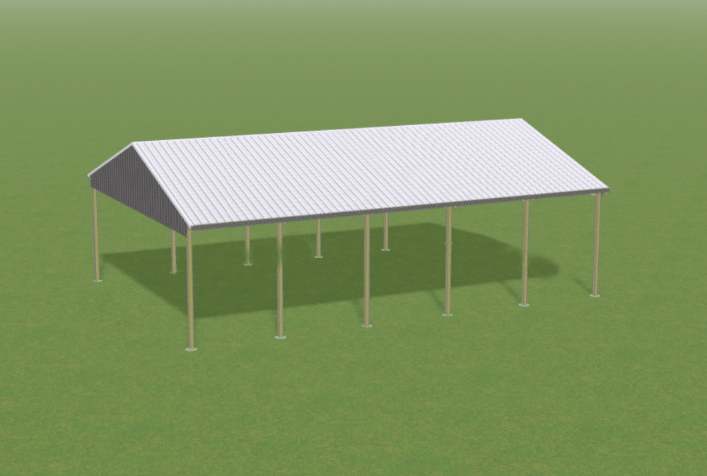 exterior 3d image of a 40x16x14 hay barn for sale in TN and KY