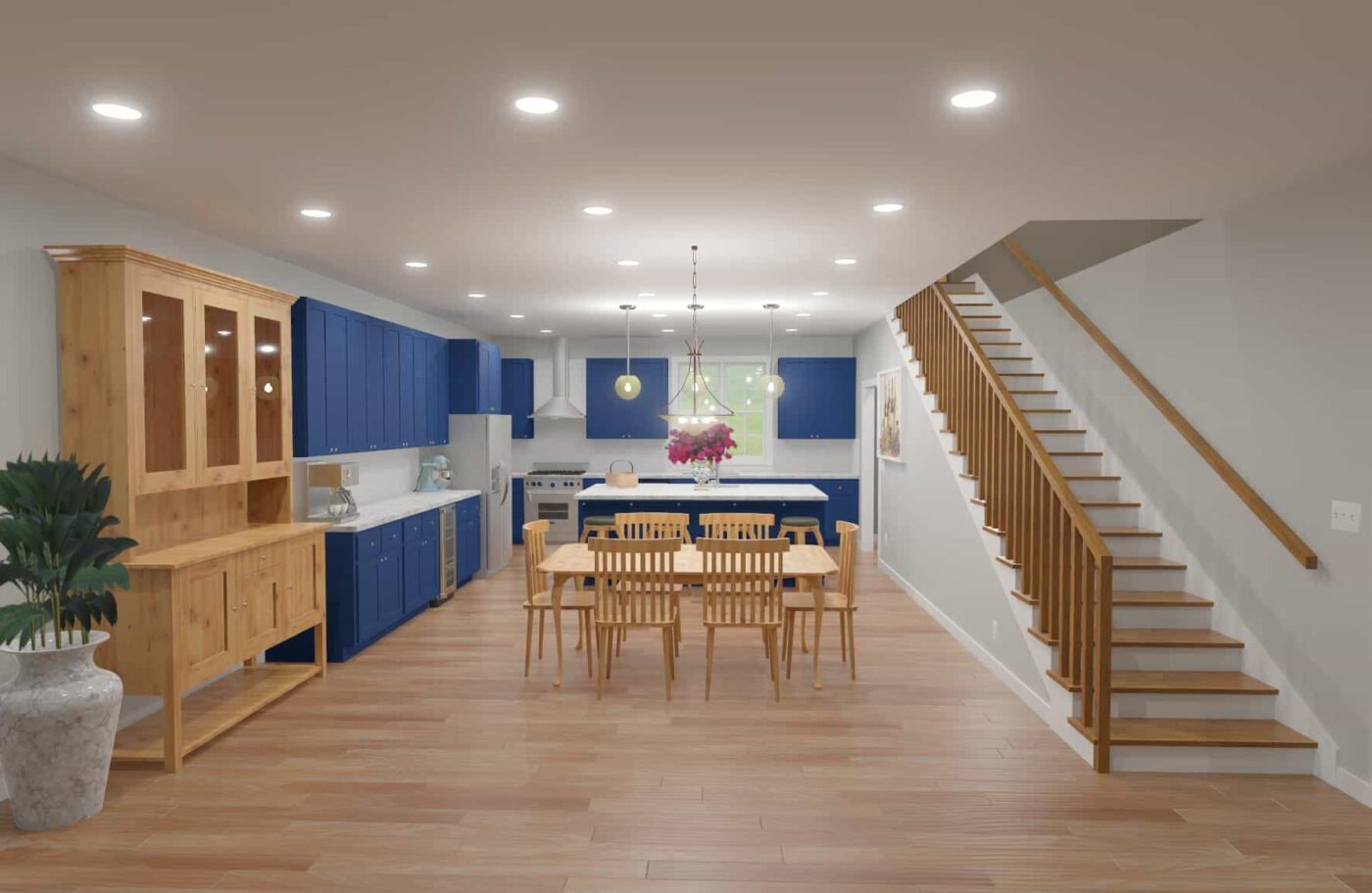 interior view of a 2-story Lexington Barndominium