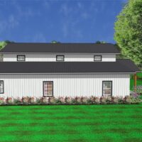 side view of a 2-story Lexington Barndominium