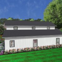 side view of a 2-story Lexington Barndominium