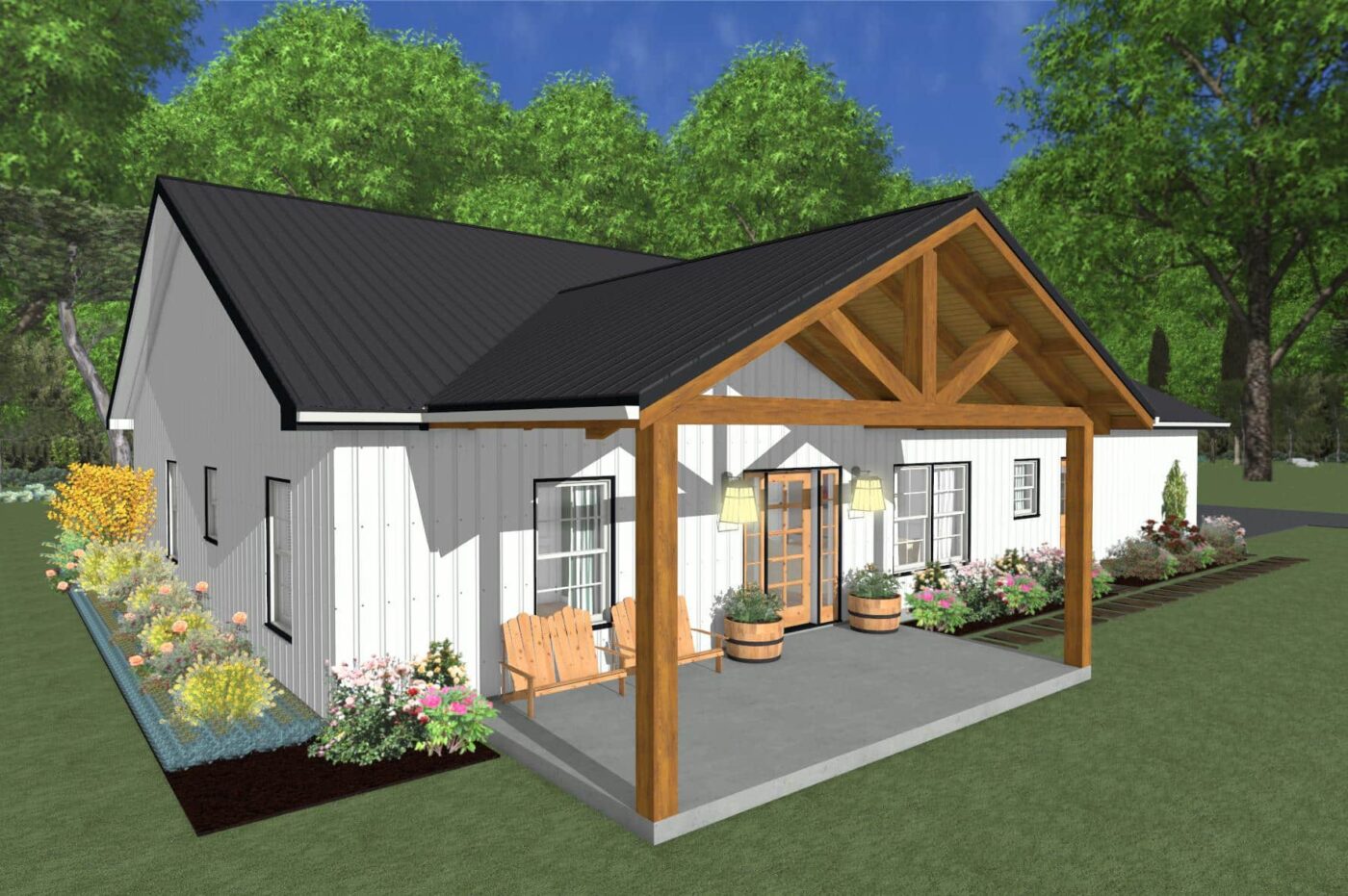 the front view of a Baton Rouge Barndominium