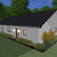 the backview of a Baton Rouge Barndominium