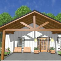 the porch of the baton rouge barndominium