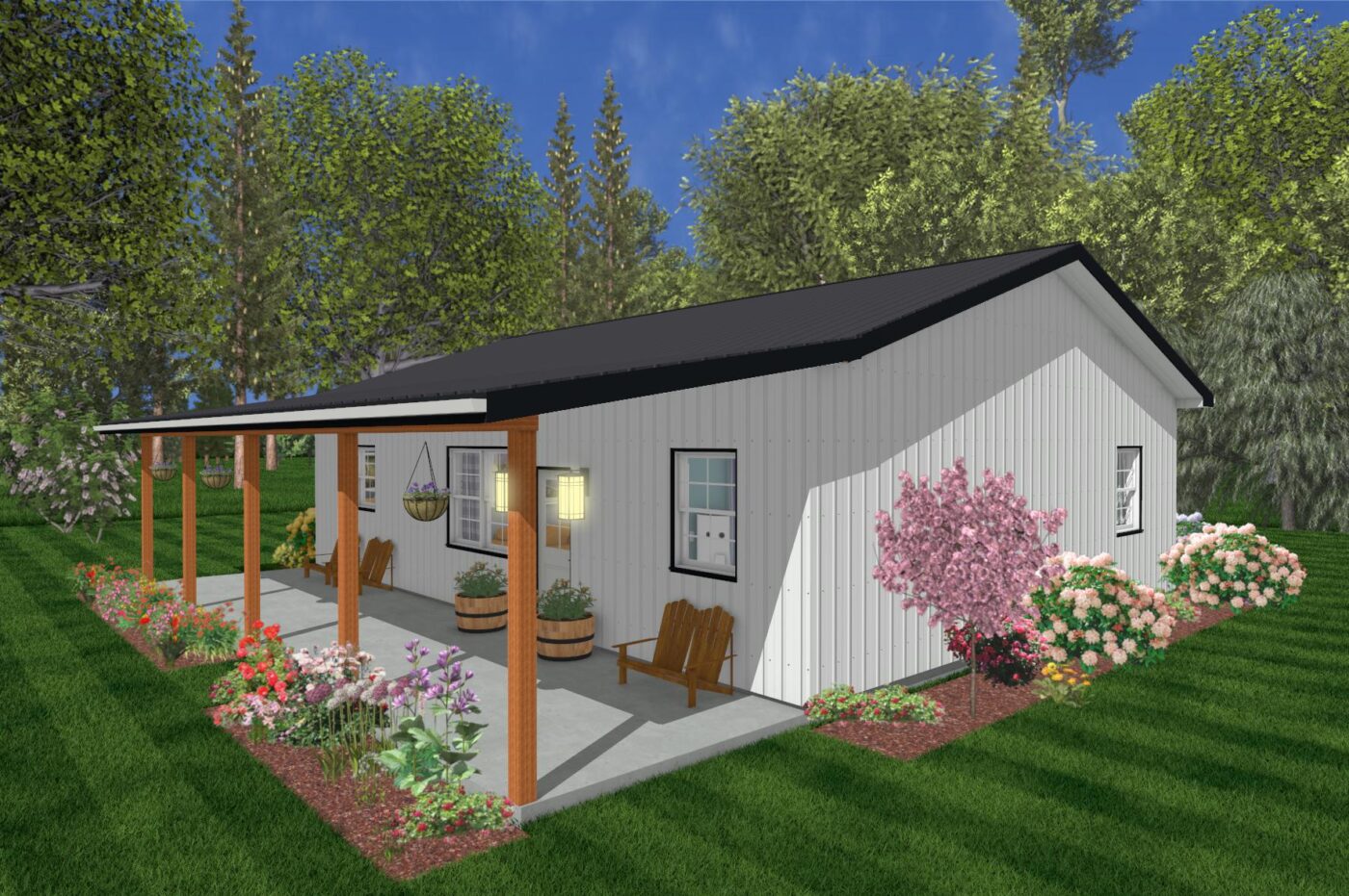 front/side view of a Birmingham Barndominium