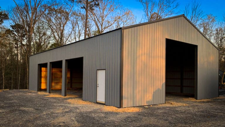 pole barn garage gray
