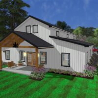 front view of a 2-story Lexington Barndominium