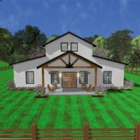 front view of a 2-story Lexington Barndominium