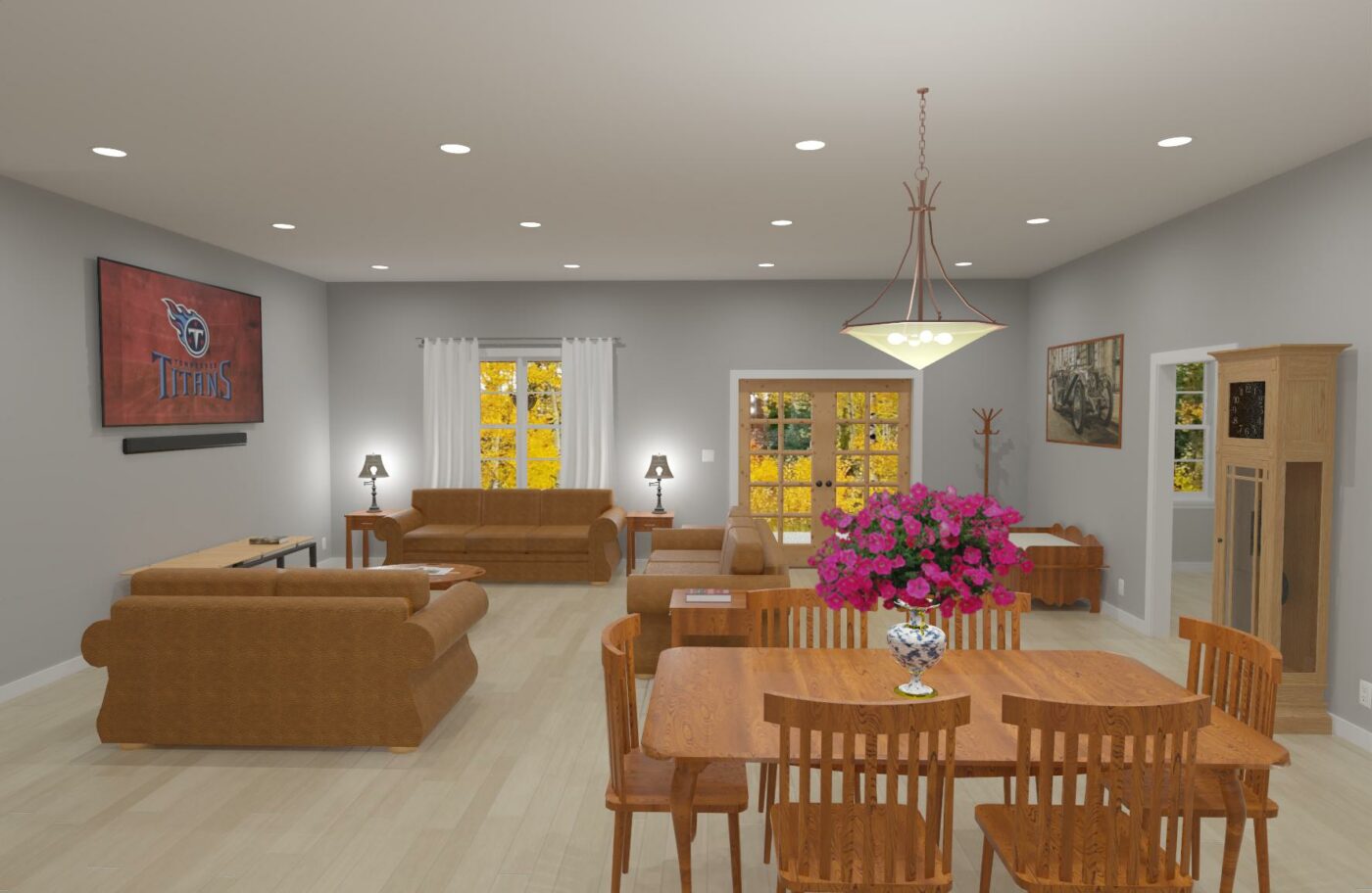 interior living space view of a Franklin Barndominium