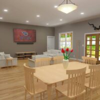 dining room area of the Omaha Barndominium house