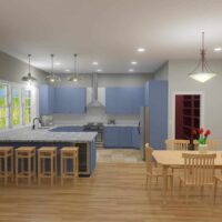 kitchen interior view of the Omaha Barndominium house