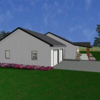 left side view of the Omaha Barndominium house